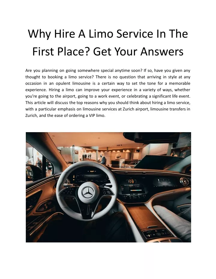 why hire a limo service in the first place