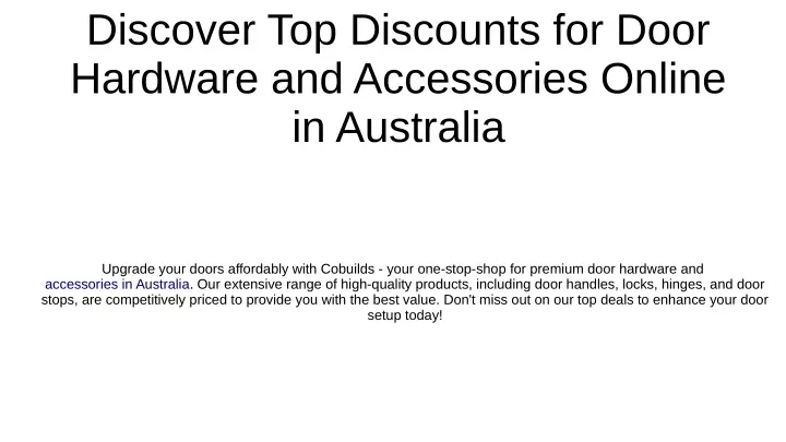 discover top discounts for door hardware