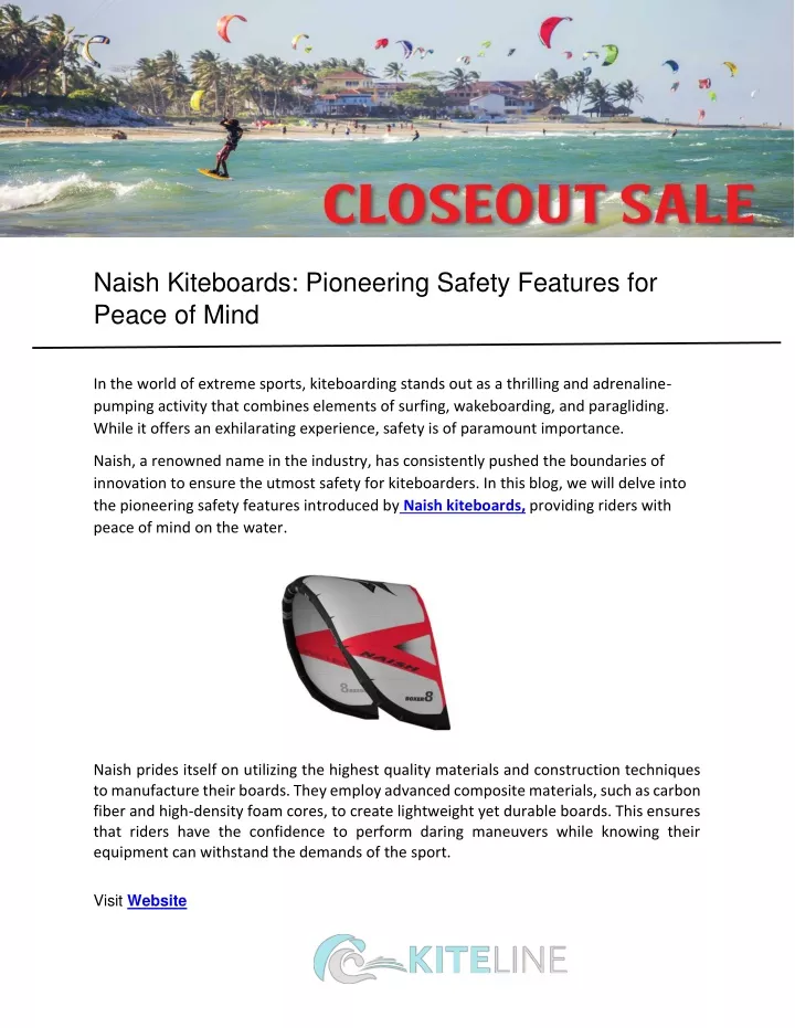 naish kiteboards pioneering safety features