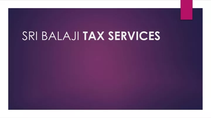 sri balaji tax services