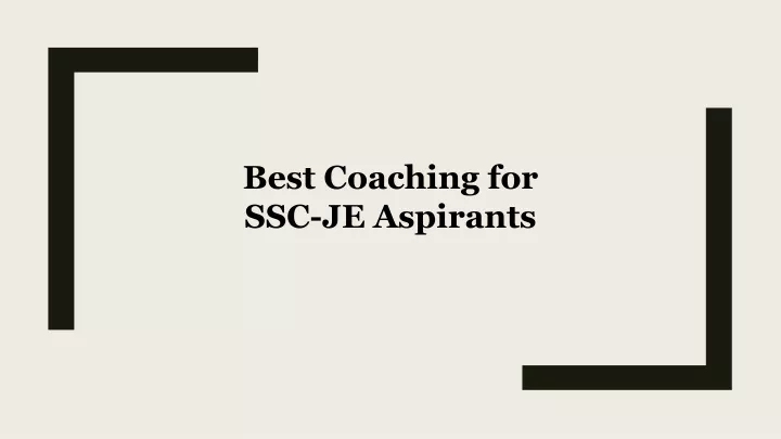 best coaching for ssc je aspirants