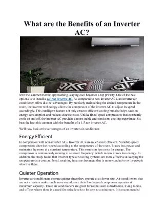 what are the benefits of an inverter ac
