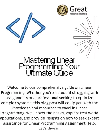 Mastering Linear Programming Your Ultimate Guide