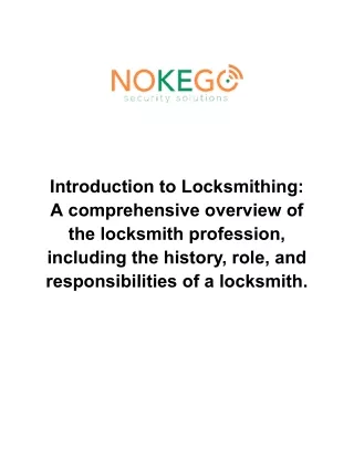 Introduction To Locksmith