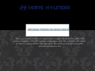 h yundai venue on road price