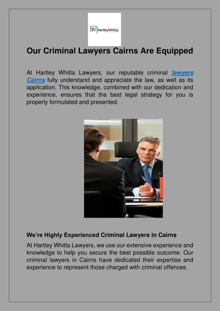 our criminal lawyers cairns are equipped