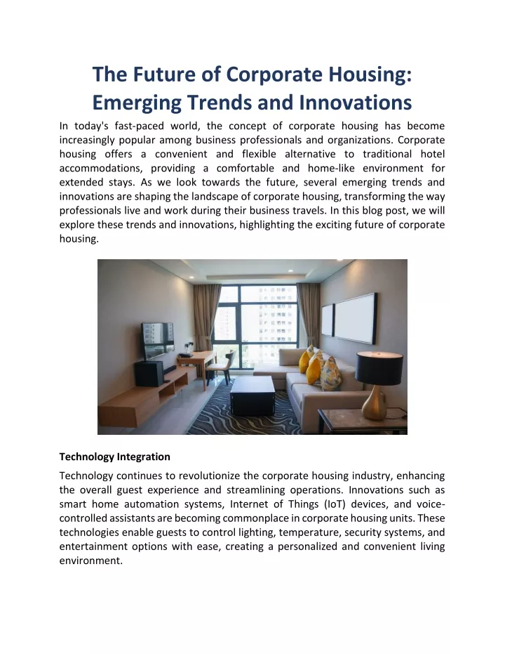 the future of corporate housing emerging trends