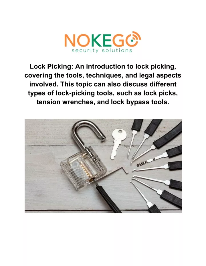 lock picking an introduction to lock picking