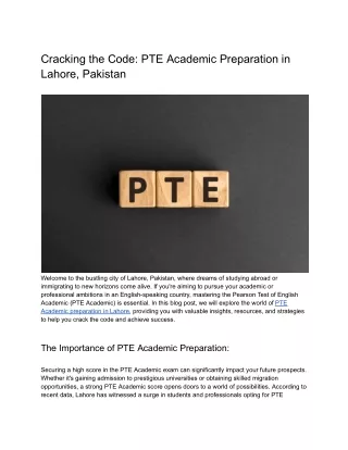 cracking the code pte academic preparation