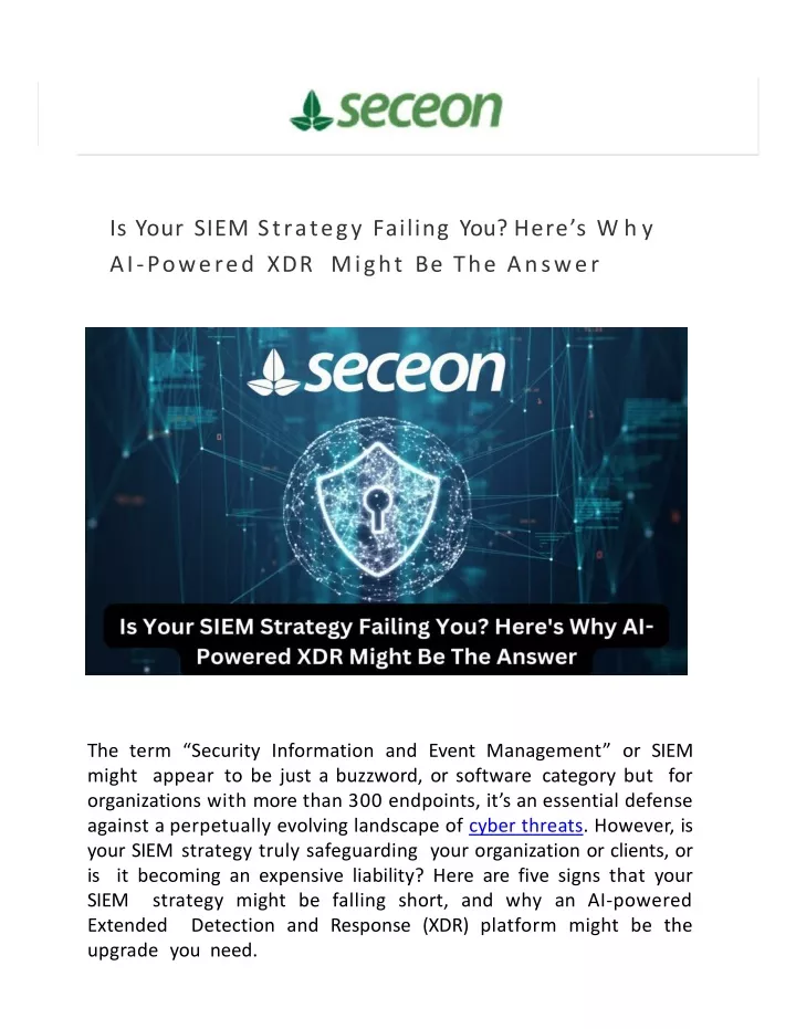 is your siem strategy failing you here
