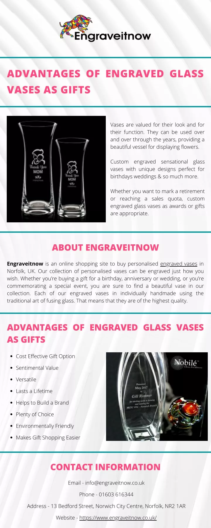 advantages of engraved glass vases as gifts