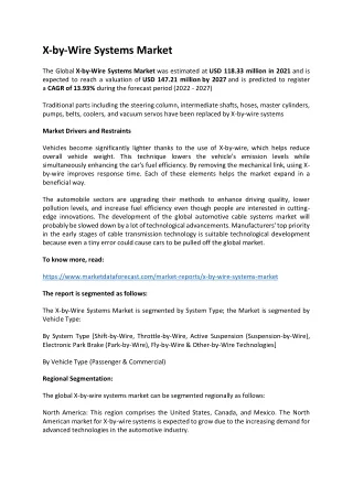 x by wire systems market
