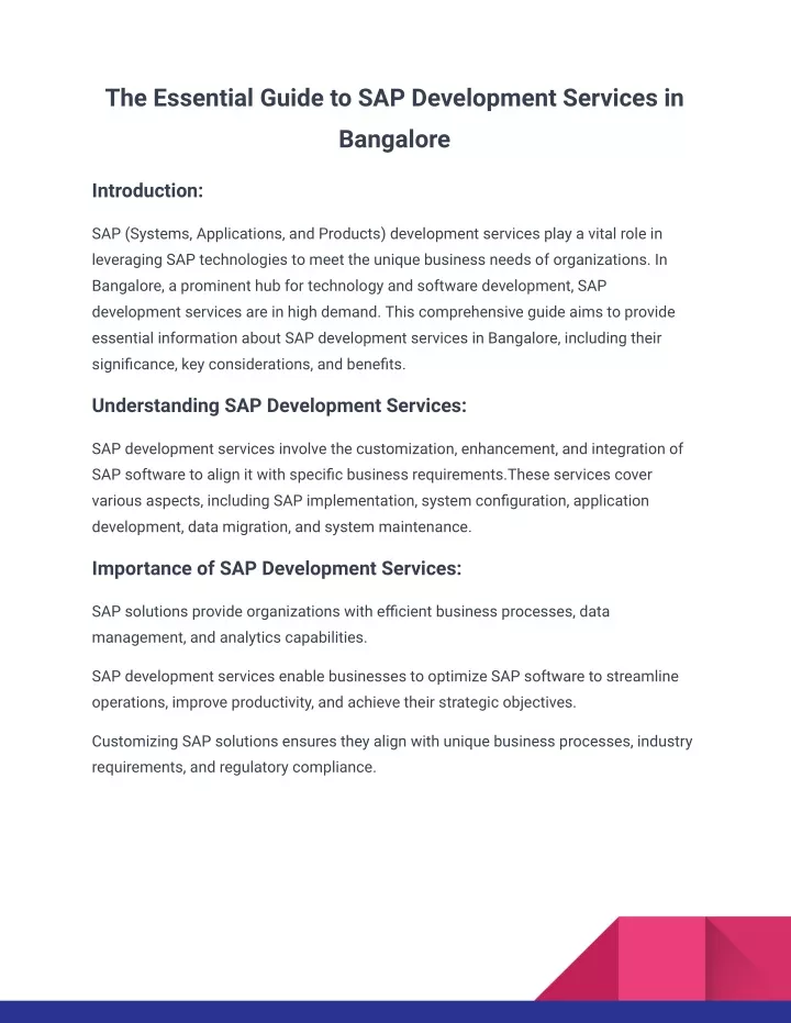 the essential guide to sap development services in