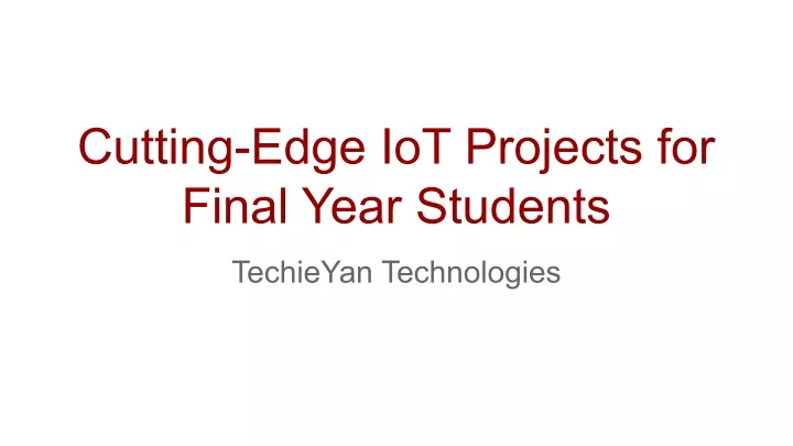 cutting edge iot projects for final year students