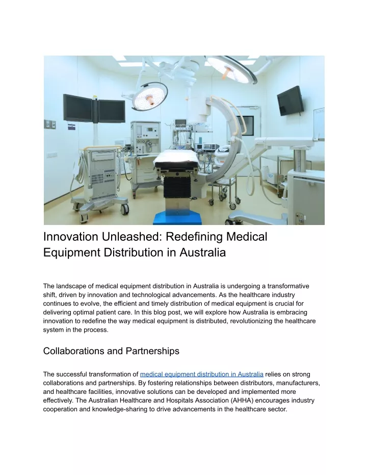 innovation unleashed redefining medical equipment