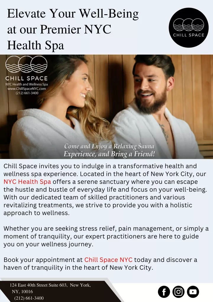 elevate your well being at our premier nyc health