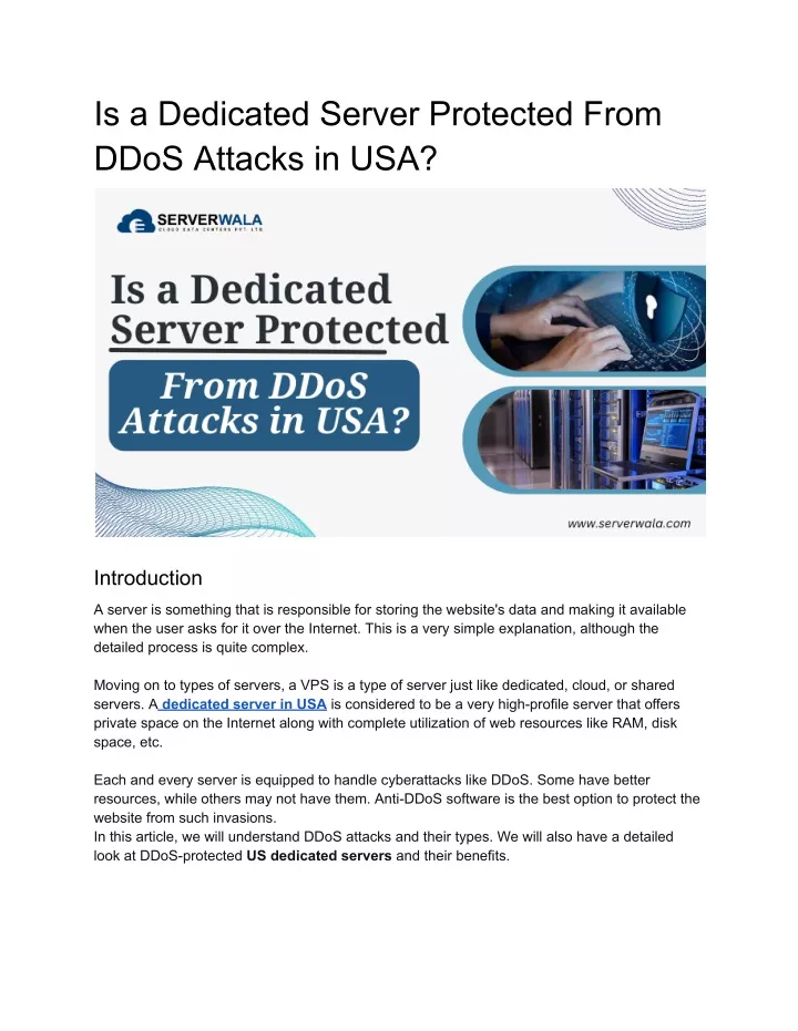 is a dedicated server protected from ddos attacks