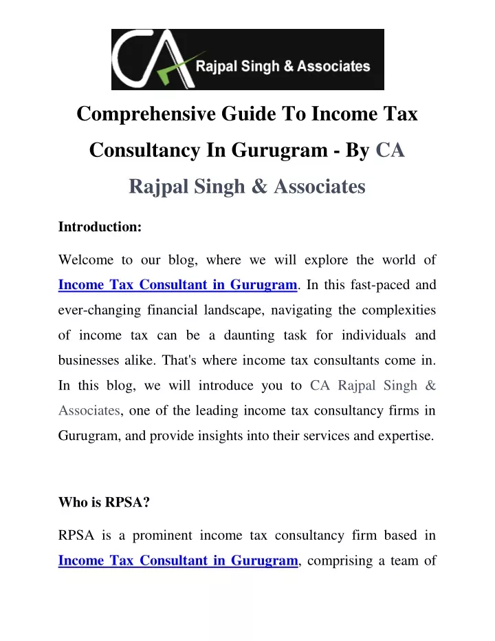 comprehensive guide to income tax