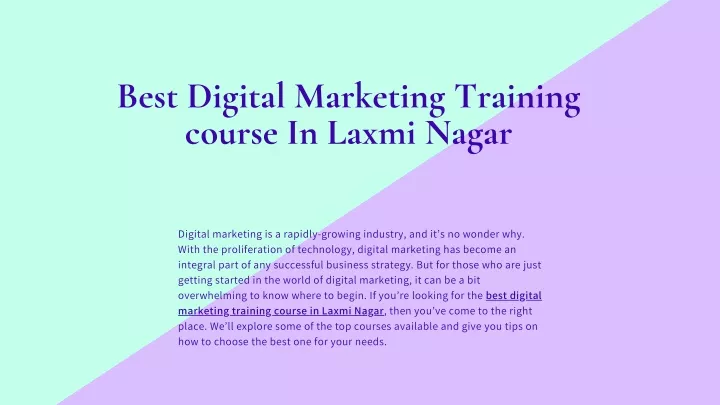 best digital marketing training course in laxmi