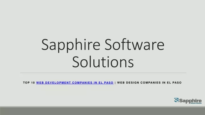 sapphire software solutions