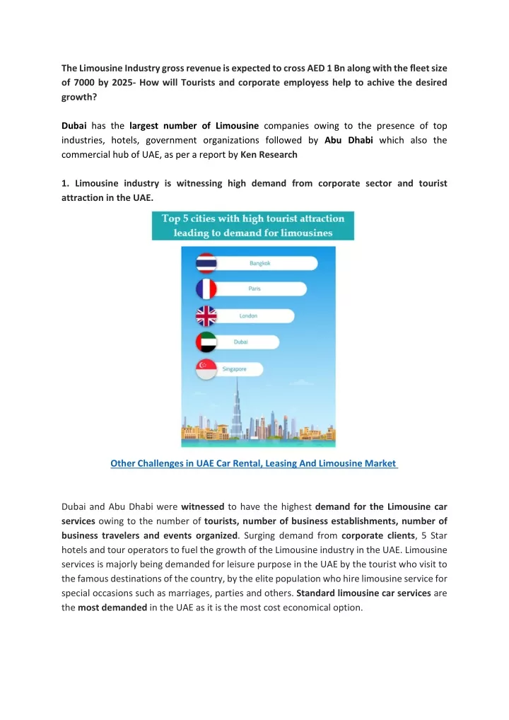 the limousine industry gross revenue is expected