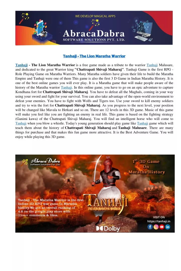 tanhaji the lion maratha warrior is a free game