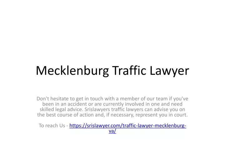 mecklenburg traffic lawyer