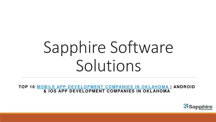 sapphire software solutions