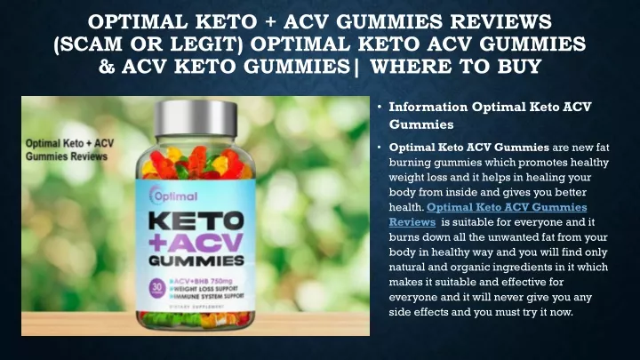 optimal keto acv gummies reviews scam or legit