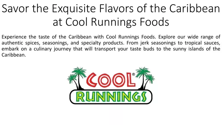 savor the exquisite flavors of the caribbean at cool runnings foods