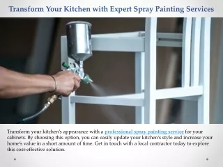 Transform Your Kitchen with Expert Spray Painting Services