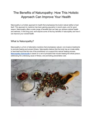 The Benefits of Naturopathy_ How This Holistic Approach Can Improve Your Health