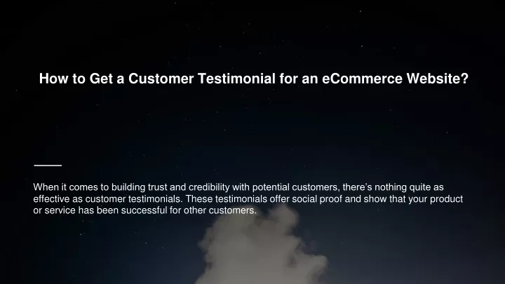 how to get a customer testimonial for an ecommerce website