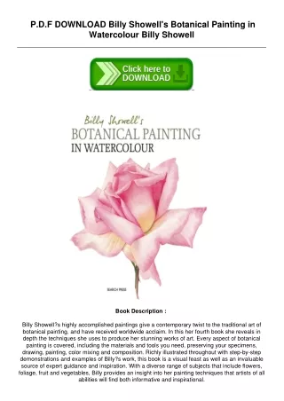 Download [PDF] Billy Showell's Botanical Painting in Watercolour by Billy Showel