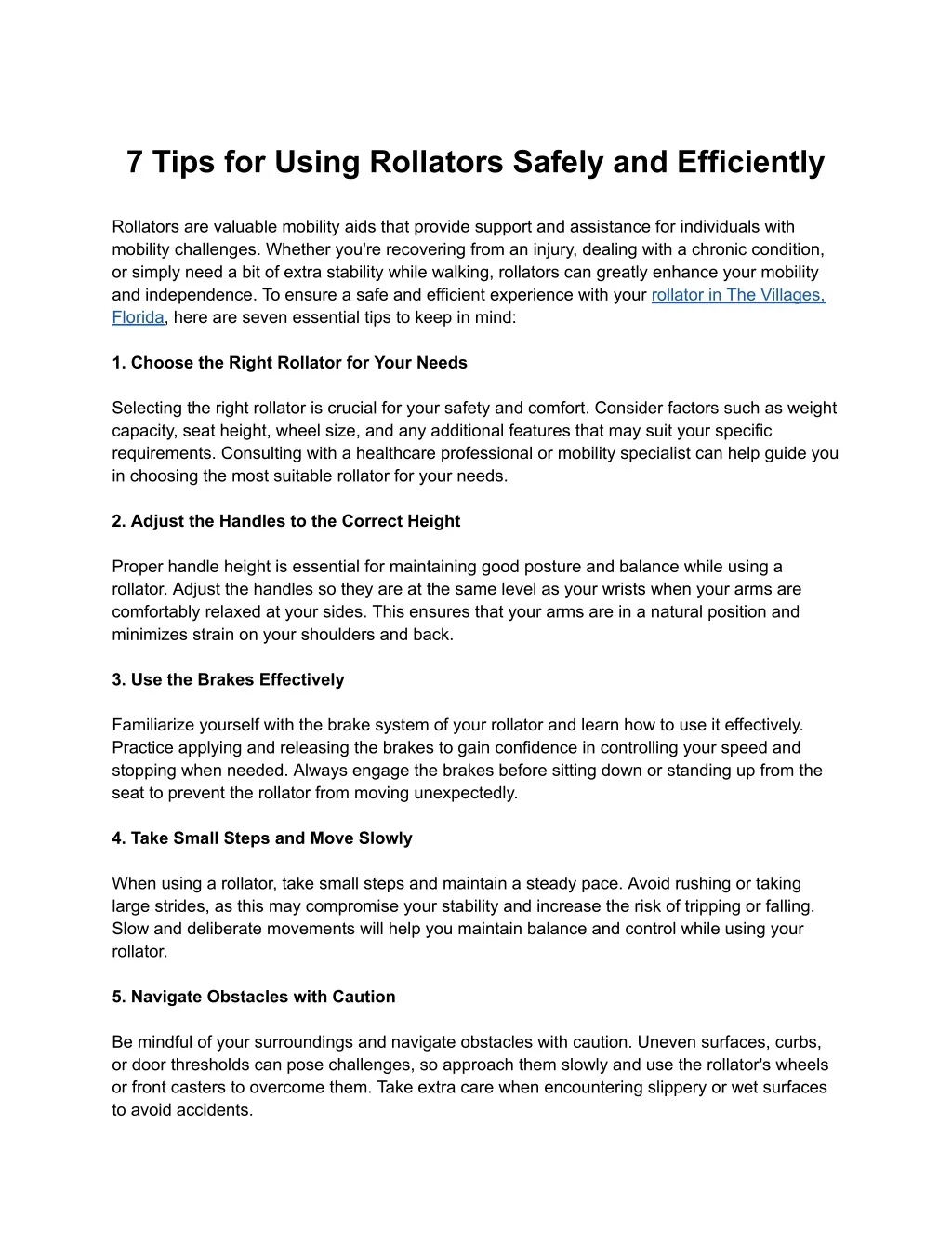 Rollator Safety.pdf PPT - 7 Tips for Using Rollators Safely and Efficiently PowerPoint ...