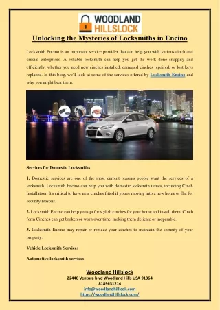 unlocking the mysteries of locksmiths in encino