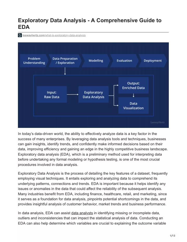 exploratory data analysis a comprehensive guide