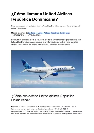 ¿Cómo llamar a United Airlines República Dominicana (1)
