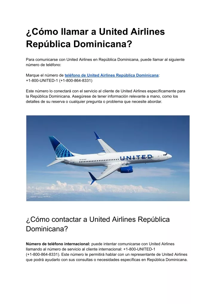 c mo llamar a united airlines rep blica dominicana