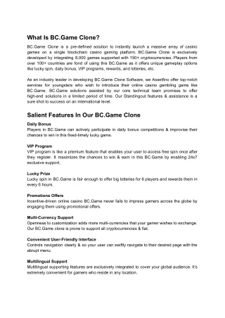 BC.Game Clone Development Company - AssetfinX