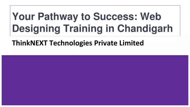 your pathway to success web designing training in chandigarh