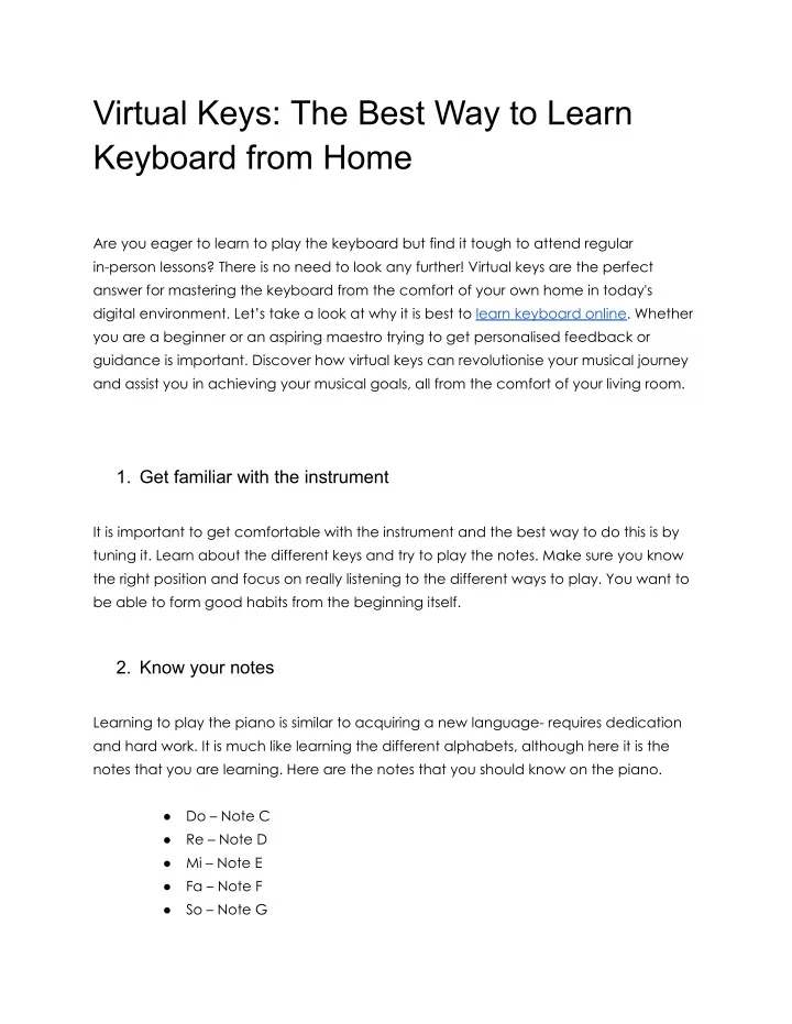 virtual keys the best way to learn keyboard from