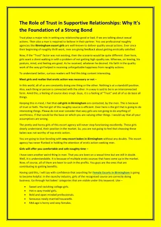 the role of trust in supportive relationships