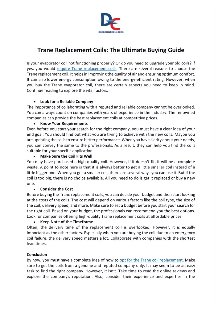 trane replacement coils the ultimate buying guide