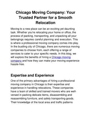 Chicago Moving Company
