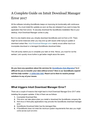 Resolve Intuit Download Manager Error 2017