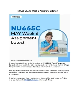 nu665c may week 6 assignment latest