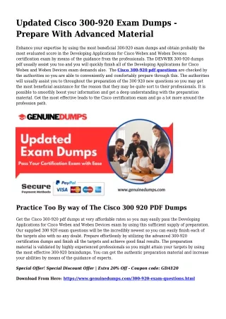 300-920 PDF Dumps For Finest Exam Good results