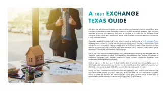 1031 EXCHANGE TEXAS GUIDE