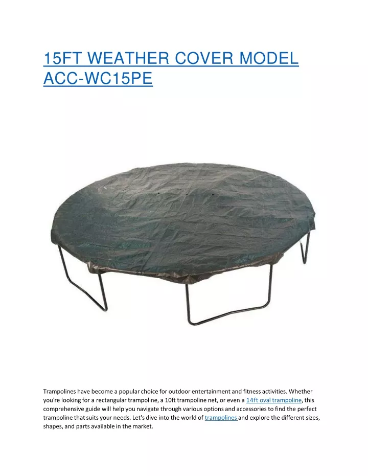 15ft weather cover model acc wc15pe